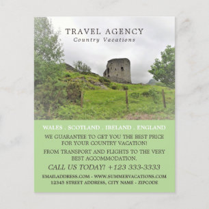 Castle Landscape, Travel Agency Advertising Flyer