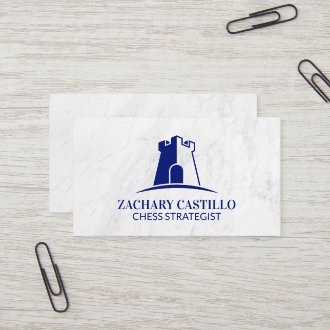 Castle Logo Business Card (Front/Back In Situ)