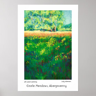 Castle Meadows, Abergavenny Print or Poster
