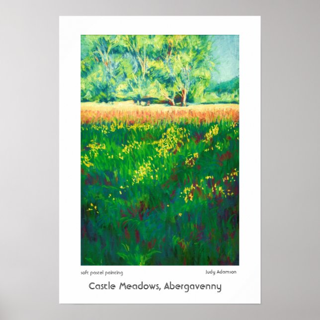 Castle Meadows, Abergavenny, Wales Poster (Front)