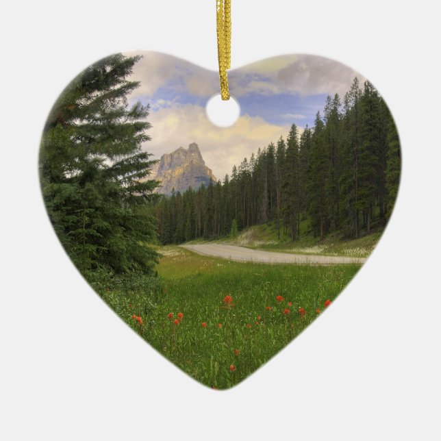 Castle Mountain Banff Ceramic Tree Decoration (Front)