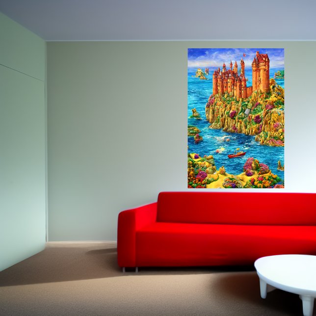 Castle near the sea | AI Art Poster (Creator Uploaded)