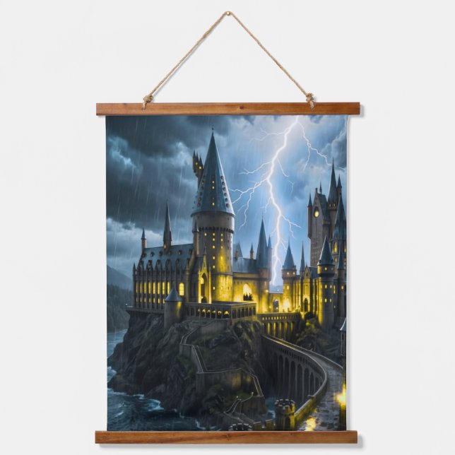 castle night wall hangging Tapestry (Front)
