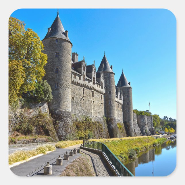 Castle of Josselin in France Square Sticker (Front)