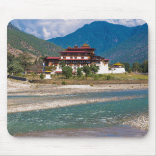 Castle of Punakha, Bhutan, Asia Mouse Mat