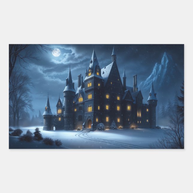 Castle of the Hollow Cold Night Rectangular Sticker (Front)