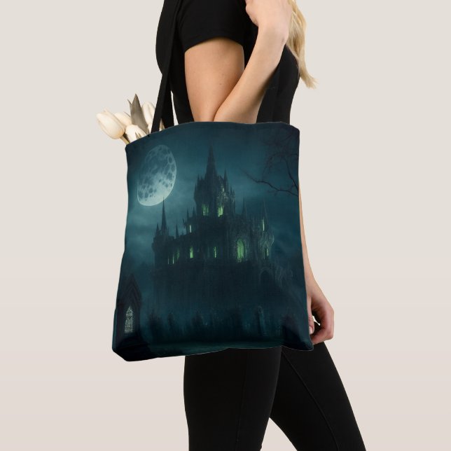Castle of the Necromancer's Experiment Tote Bag (Close Up)