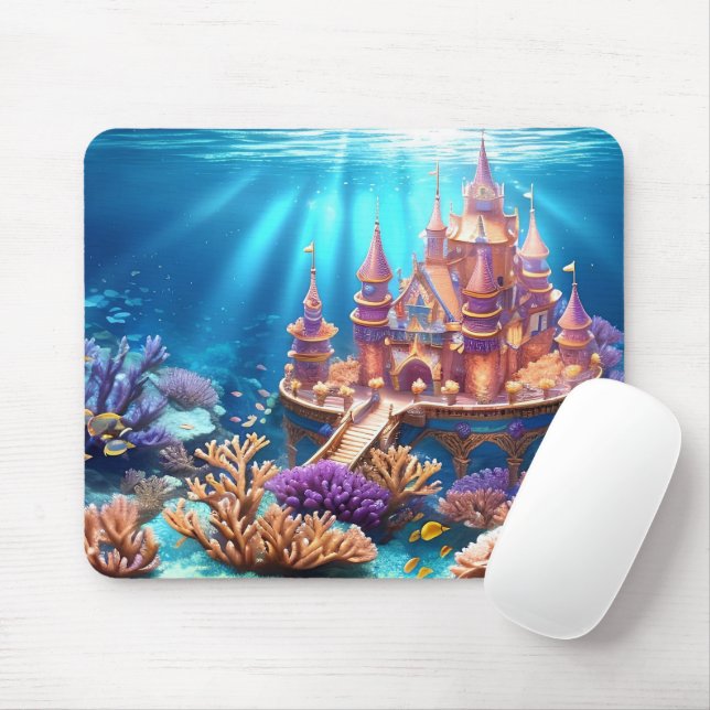 Castle of the Underwater Realm Mouse Mat (With Mouse)