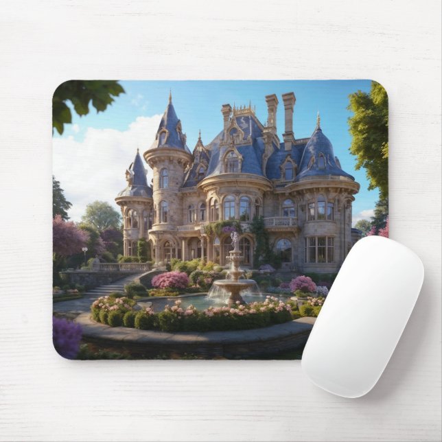 Castle of Victorian Splendour Mouse Mat (With Mouse)
