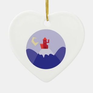 Castle On Hill Ceramic Tree Decoration