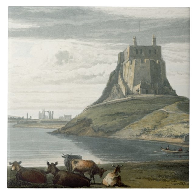 Castle on Holy Island, Northumberland, from 'A Voy Tile (Front)