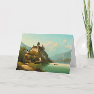 Castle on Mountain Lake   Johann Wilhelm Jankowsky Card