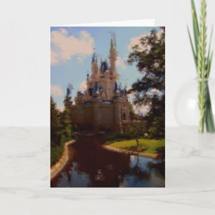 Castle pastel drawing card