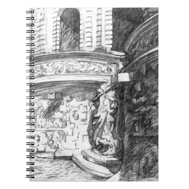 Castle pencilart  Monochrome Black & White Notebook (Front)