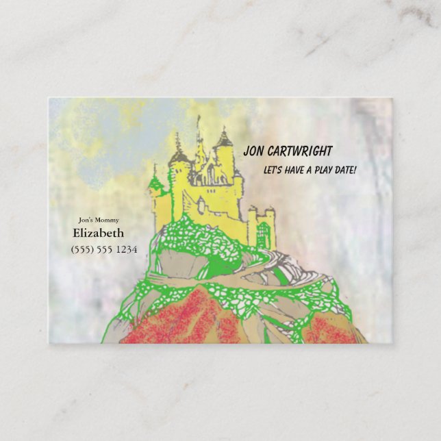 Castle Play Date Invite With Photo on Back (Front)