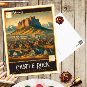 Castle Rock, Colorado   Vintage Postcard