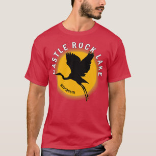 Castle Rock Lake in Wisconsin Heron Sunrise T-Shirt