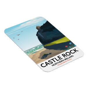 castle rock northern ireland travel poster. magnet