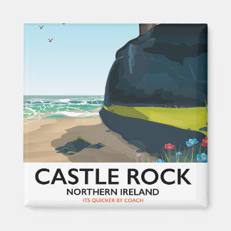 castle rock northern ireland travel poster. magnet