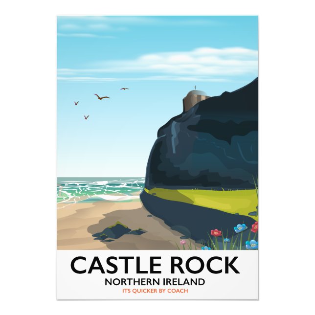 castle rock northern ireland travel poster. photo print (Front)