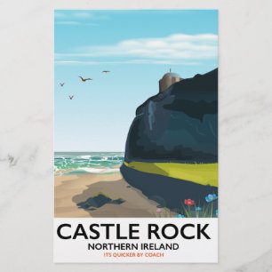 castle rock northern ireland travel poster. stationery