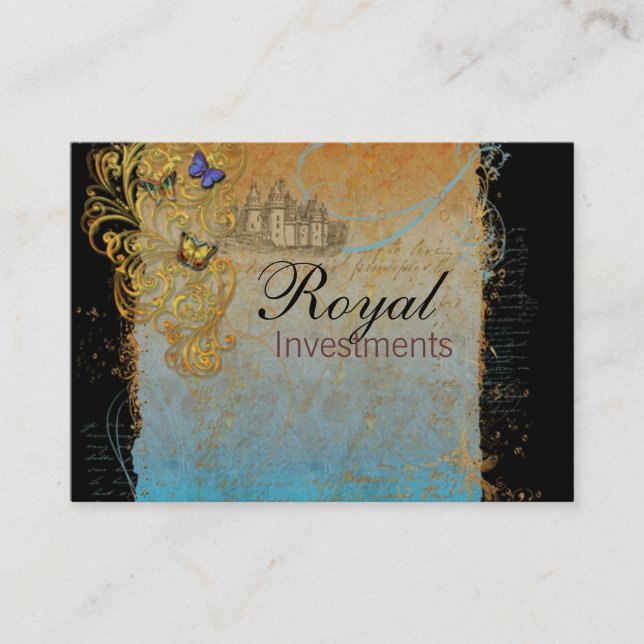 Castle Royal French Scrolls Business Cards (Front)