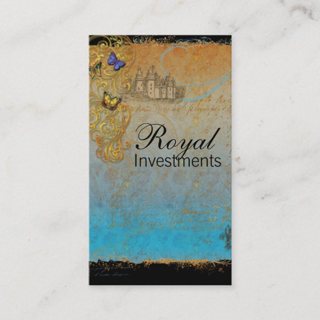 Castle Royal French Scrolls Business Cards (Front)