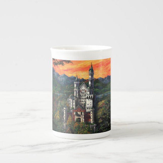 Castle Schloss Neuschwanstein Bone China Mug (Front)