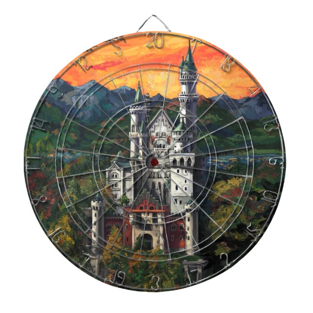 Castle Schloss Neuschwanstein Dartboard (Front)
