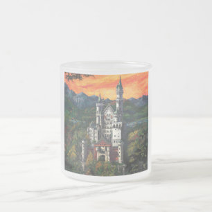 Castle Schloss Neuschwanstein Frosted Glass Coffee Mug