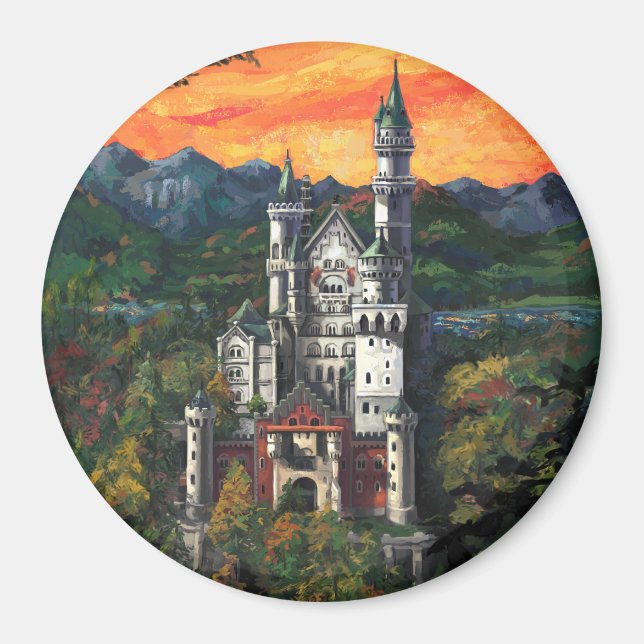 Castle Schloss Neuschwanstein Magnet (Front)