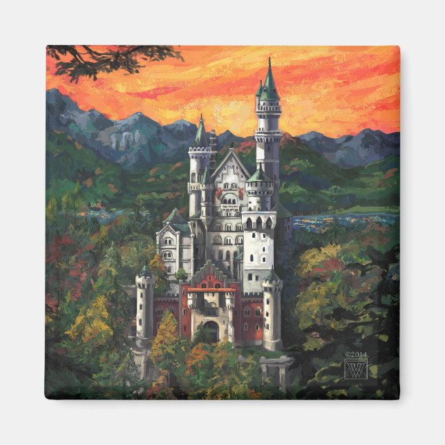 Castle Schloss Neuschwanstein Magnet (Front)