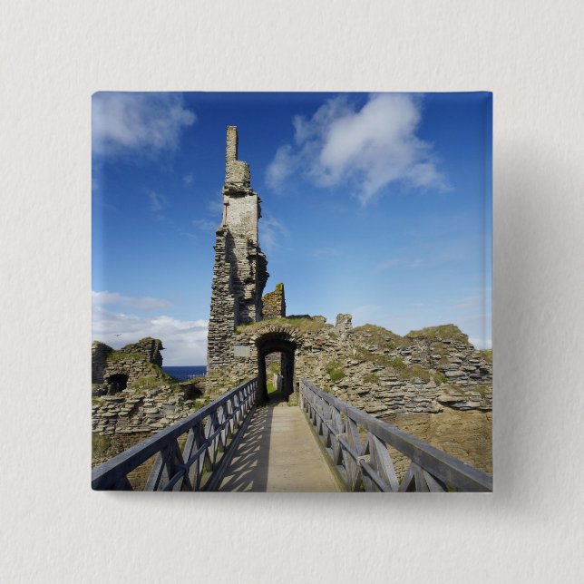 Castle Sinclair Girnigoe, Wick, Caithness, 2 15 Cm Square Badge (Front)