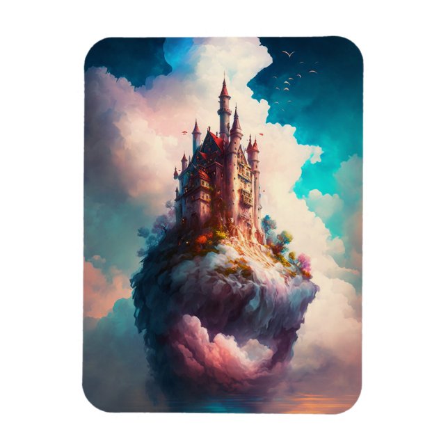 Castle Sky Clouds Fantasy Art Magnet (Vertical)