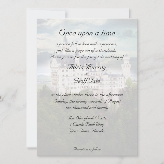 Castle Theme Wedding Invitation (Front)