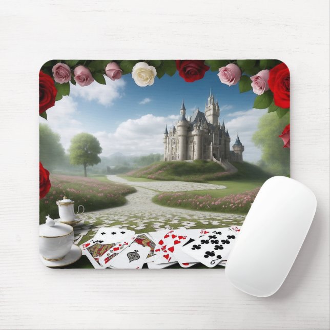 Castle Through the Wonderland Portal Mouse Mat (With Mouse)