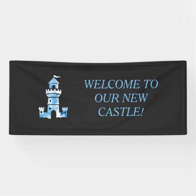 Castle Watercolor Art Welcome Banner (Horizontal)