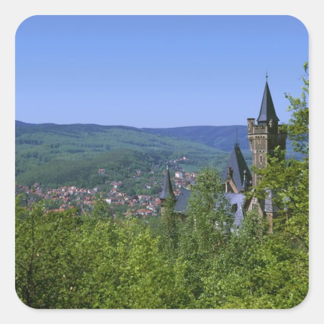 Castle, Wernigerode, Saxony Anhalt, Germany Square Sticker (Front)