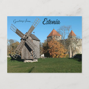 Castle Windmill in Kuressaare Saare County Estonia Postcard