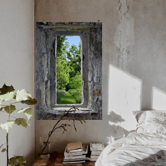 Castle Window Illusion Creates Effect of View Poster