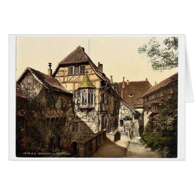 Castle yard, Wartburg, Thuringia, Germany rare Pho (Front Horizontal)