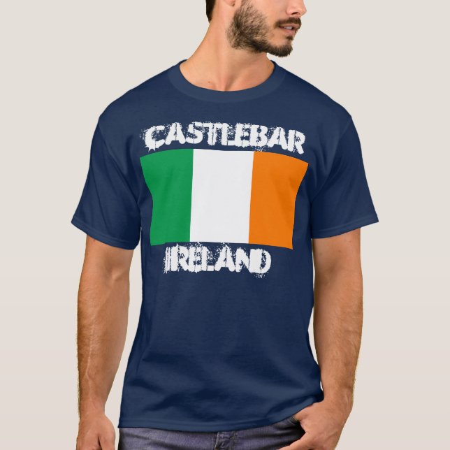 Castlebar, Ireland with Irish flag T-Shirt (Front)