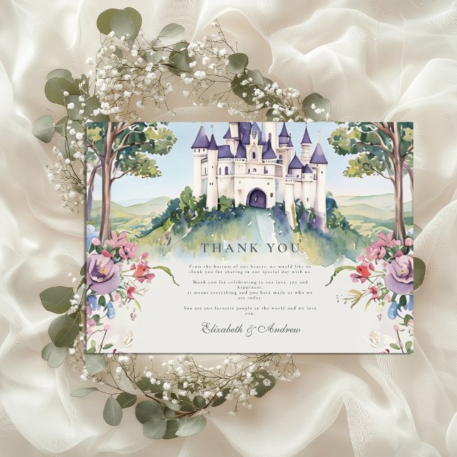Castlecore Fairytale Garden Wedding Thank You Card (Creator Uploaded)