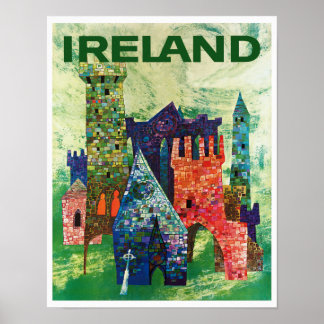 Castles of Ireland vintage Travel Poster