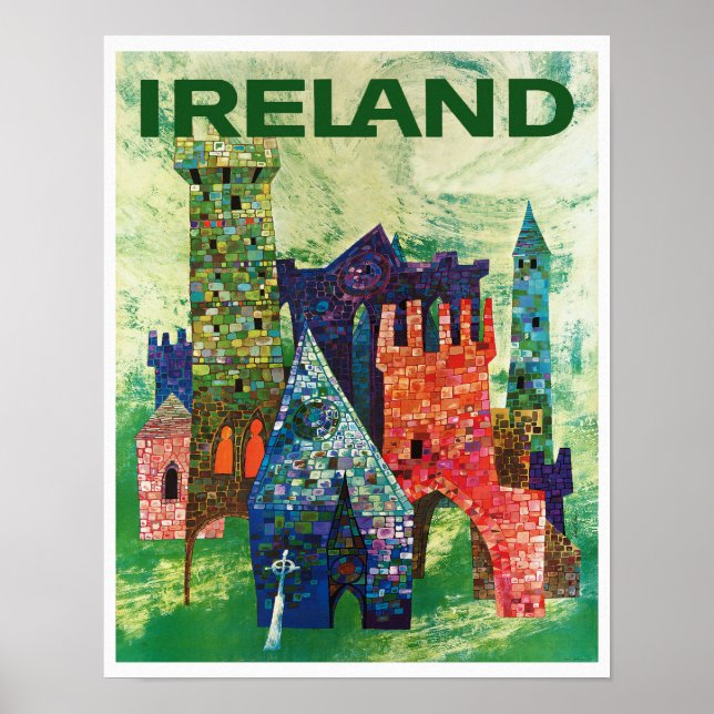 Castles of Ireland vintage Travel Poster (Front)