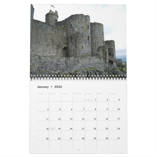 Castles of Ireland & Wales Calendar (Jan 2026)