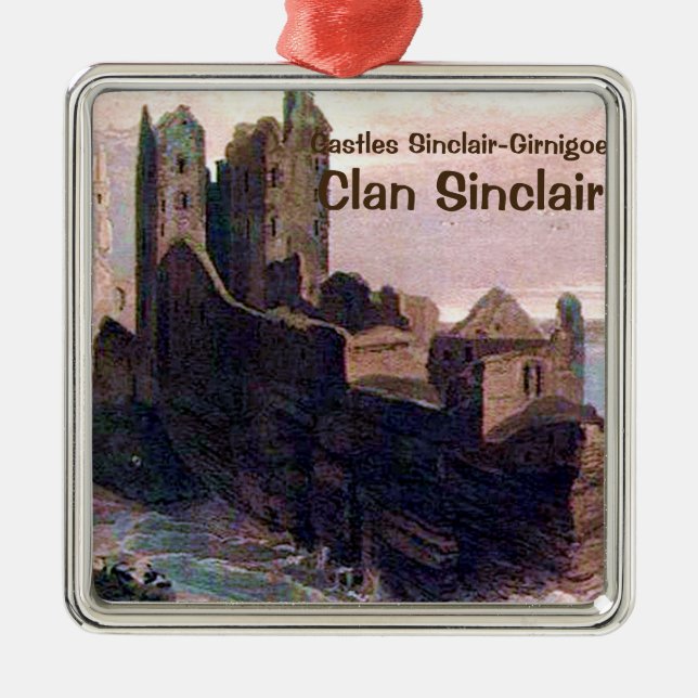 Castles Sinclair-Girnigoe – Clan Sinclair Metal Tree Decoration (Front)