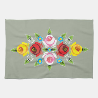 Castles - Traditional Canal Folk Art Tea Towel