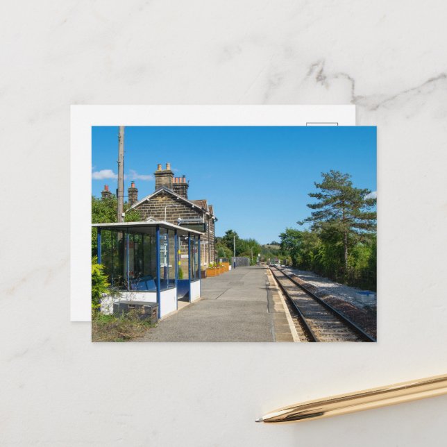 Castleton Moor Railway Station Postcard (Front/Back In Situ)