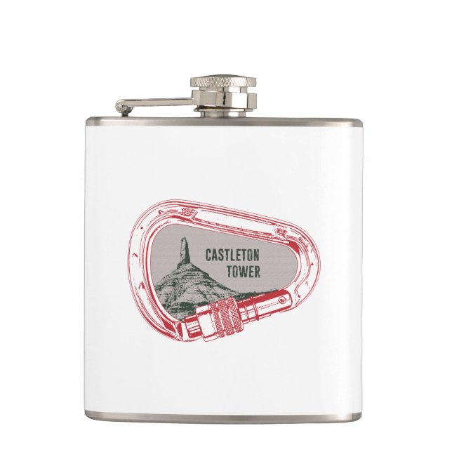 Castleton Tower Climbing Carabiner Hip Flask (Front)